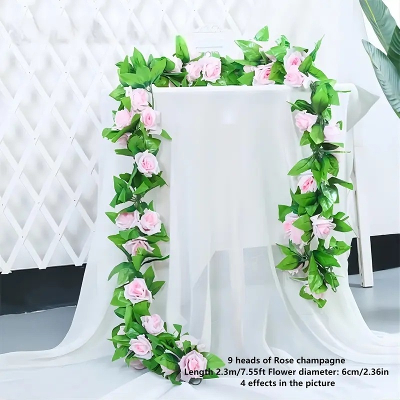 Šilko rožių vijų lubų dekoravimui, svetainės dekoravimui