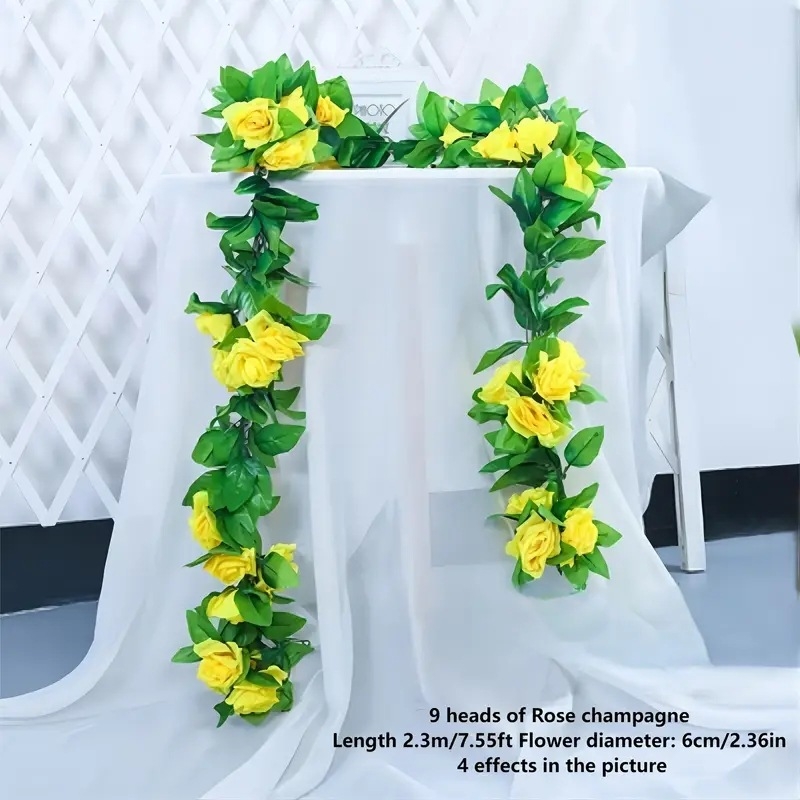 Šilko rožių vijų lubų dekoravimui, svetainės dekoravimui