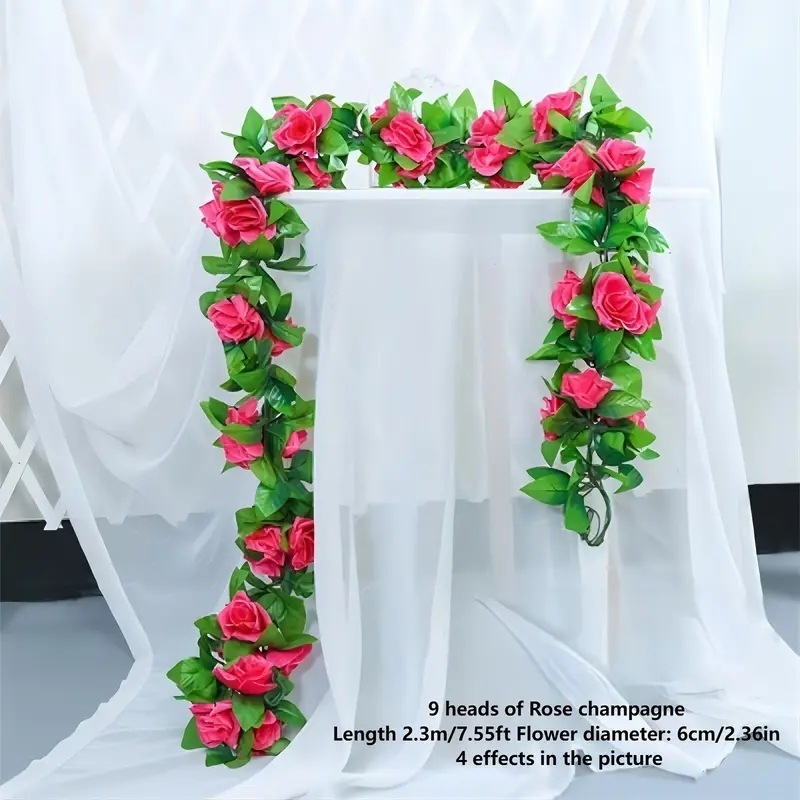 Šilko rožių vijų lubų dekoravimui, svetainės dekoravimui