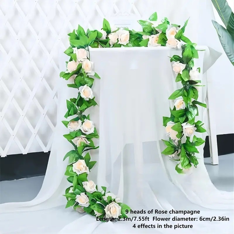 Šilko rožių vijų lubų dekoravimui, svetainės dekoravimui