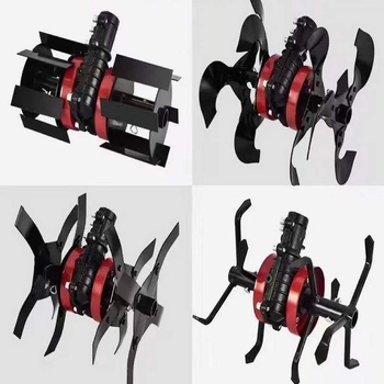 Üzemanyaggal hajtott fűnyíró-kiegészítő: gyomirtó kerék, talajlazító kerék, árkokásó kerék, mélyművelő kerék, anti-kavarodó hajtás