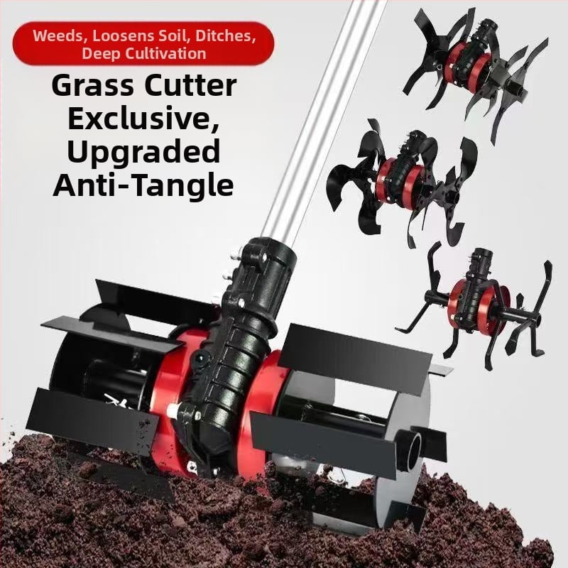 Üzemanyaggal hajtott fűnyíró-kiegészítő: gyomirtó kerék, talajlazító kerék, árkokásó kerék, mélyművelő kerék, anti-kavarodó hajtás