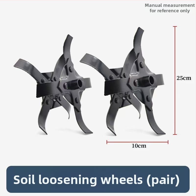 Üzemanyaggal hajtott fűnyíró-kiegészítő: gyomirtó kerék, talajlazító kerék, árkokásó kerék, mélyművelő kerék, anti-kavarodó hajtás