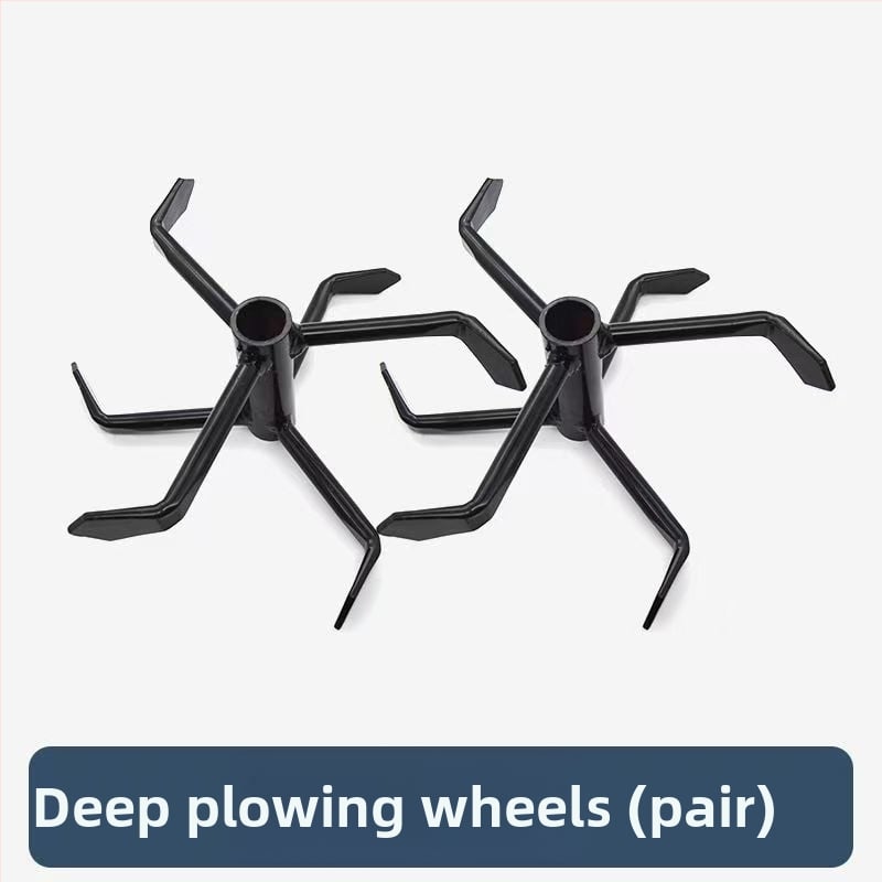 Üzemanyaggal hajtott fűnyíró-kiegészítő: gyomirtó kerék, talajlazító kerék, árkokásó kerék, mélyművelő kerék, anti-kavarodó hajtás