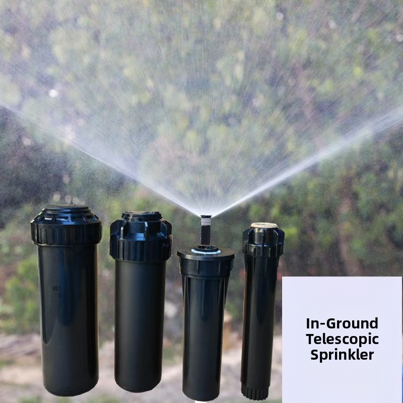 Υπογειώς τηλεσκοπικός ψεκαστήρας με περιστροφή 360° για άρδευση κήπων, γκαζόν και τοπίου (πλαστικό)
