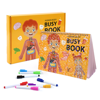 Montessori užsiėmimų knyga vaikams — popierinė medžiaga; pritaikoma pagal brėžinius; 4–6 metų amžius; iliustruota ankstyvojo ugdymo knyga