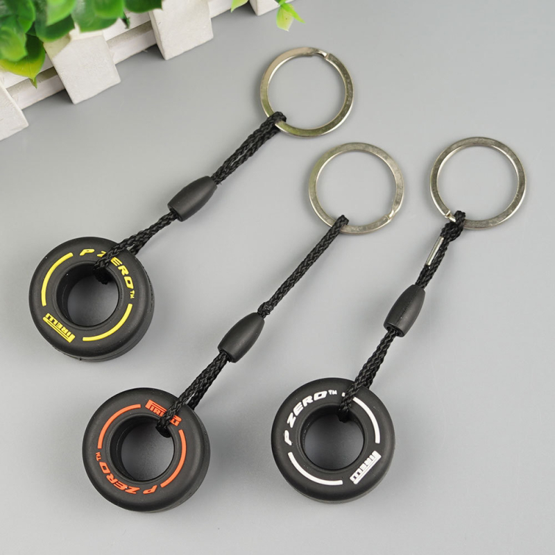 Ключодържател под формата на гума | PVC материал, творчески ключодържател за кола | модерен минималистичен стил, подходящ за подарък на двойки и приятели