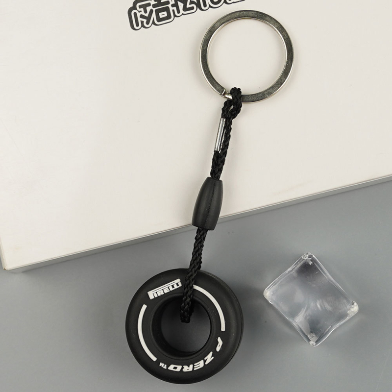 Ключодържател под формата на гума | PVC материал, творчески ключодържател за кола | модерен минималистичен стил, подходящ за подарък на двойки и приятели