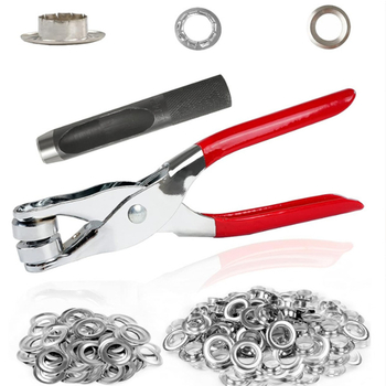 Plieninės akių pritvirtinimo žnyplės – įrankis apvalių akių diegimui, skirtas palapinėms, diržams, reklamos audiniams, drabužiams ir krepšiams