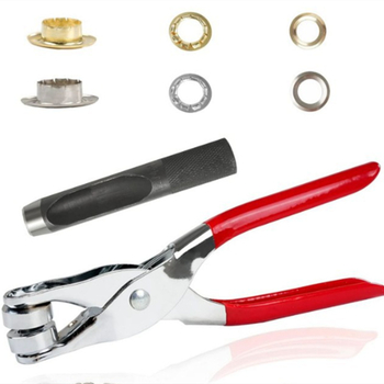 Plieninės akių pritvirtinimo žnyplės – įrankis apvalių akių diegimui, skirtas palapinėms, diržams, reklamos audiniams, drabužiams ir krepšiams