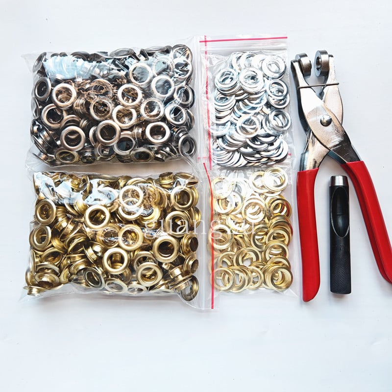 Plieninės akių pritvirtinimo žnyplės – įrankis apvalių akių diegimui, skirtas palapinėms, diržams, reklamos audiniams, drabužiams ir krepšiams