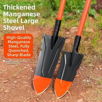 Žemės ūkio kastuvas sodui ir lauke — mangano plienas, kasti medžių šaknis, dirvą ir tranšėjas