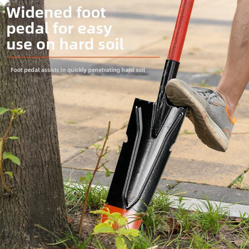 Žemės ūkio kastuvas sodui ir lauke — mangano plienas, kasti medžių šaknis, dirvą ir tranšėjas