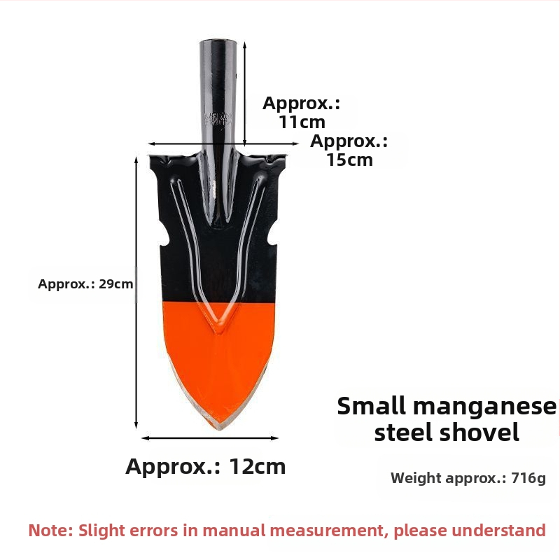 Žemės ūkio kastuvas sodui ir lauke — mangano plienas, kasti medžių šaknis, dirvą ir tranšėjas