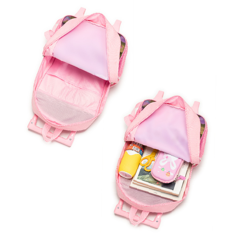 Vaikų kelioninis komplektas su kuprinele, animacinių piešinių dizainas (Oxford audinys, atsparus dėvėjimui, stuburo apsauga, sandėliavimas, oro pagalvės petnešos, vienos krypties ratukai)