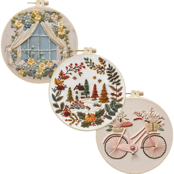 Σετ DIY για κέντημα με ακρυλικό νήμα, Worsted νήμα, νήμα σε δέσμη (Hank), αυτοσυναρμολόγηση, σε PP σακούλα