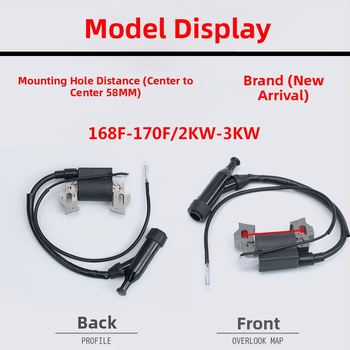 Zapalna zavojnica za motore 168F/170F/188F/190F — kompatibilna s benzinskim generatorom 2–8 kW, pumpom vode za kultivator, visokotlačni komplet