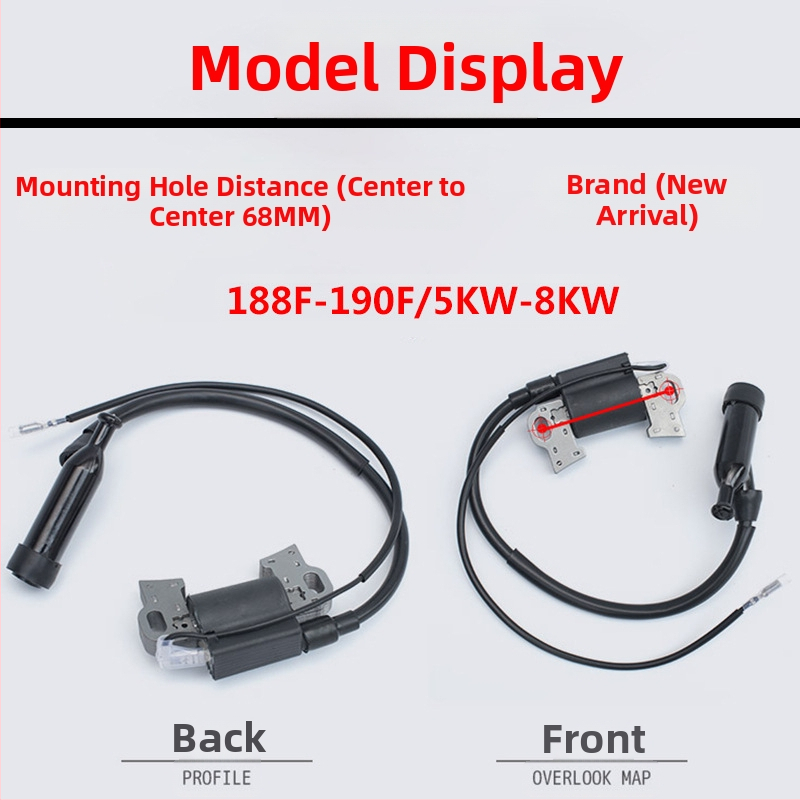 Zapalna zavojnica za motore 168F/170F/188F/190F — kompatibilna s benzinskim generatorom 2–8 kW, pumpom vode za kultivator, visokotlačni komplet