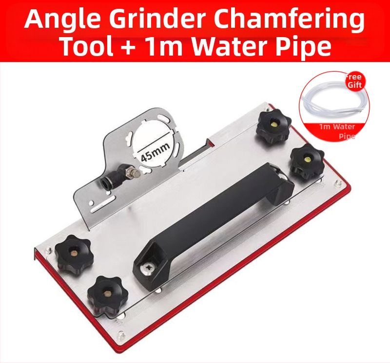 Ъглошлайф приставка за фаска, модел 100, 45° за плочки, фиксираща скоба за рязане