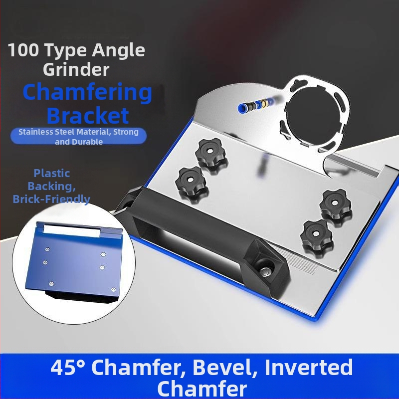 Ъглошлайф приставка за фаска, модел 100, 45° за плочки, фиксираща скоба за рязане
