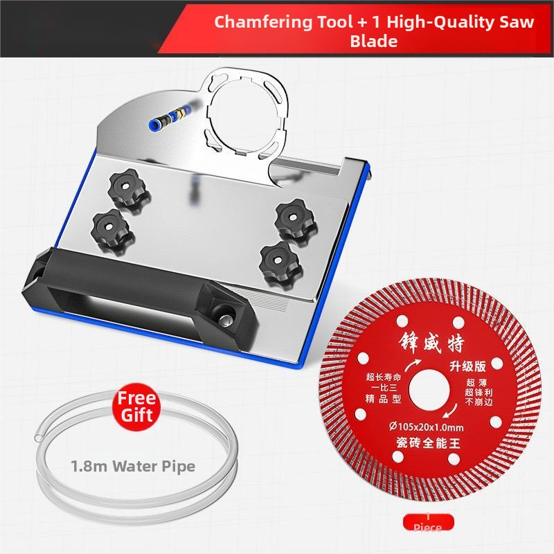 Ъглошлайф приставка за фаска, модел 100, 45° за плочки, фиксираща скоба за рязане
