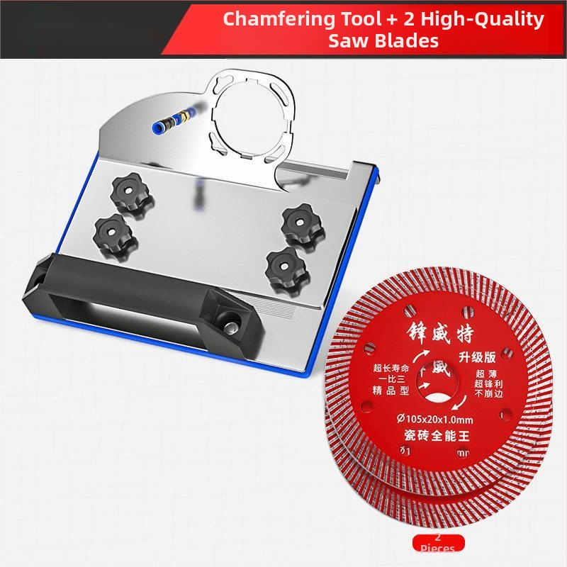 Ъглошлайф приставка за фаска, модел 100, 45° за плочки, фиксираща скоба за рязане