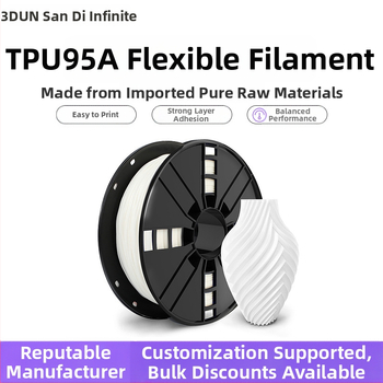 TPU 95A гъвкав филамент за 3D принтери, кръгло сечение, дискова форма, плътност 1.10-1.25 g/cm³, 1 кг