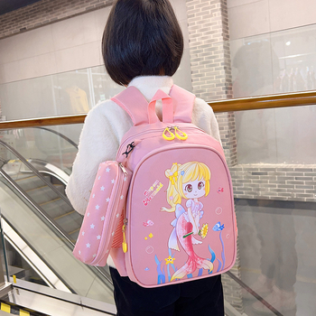 Pirmsskolas mugursoma zēniem un meitenēm, neilons, elpojošs, ultra viegls, gaisa spilvenu siksnas, sirēnas un dzīvnieku raksts