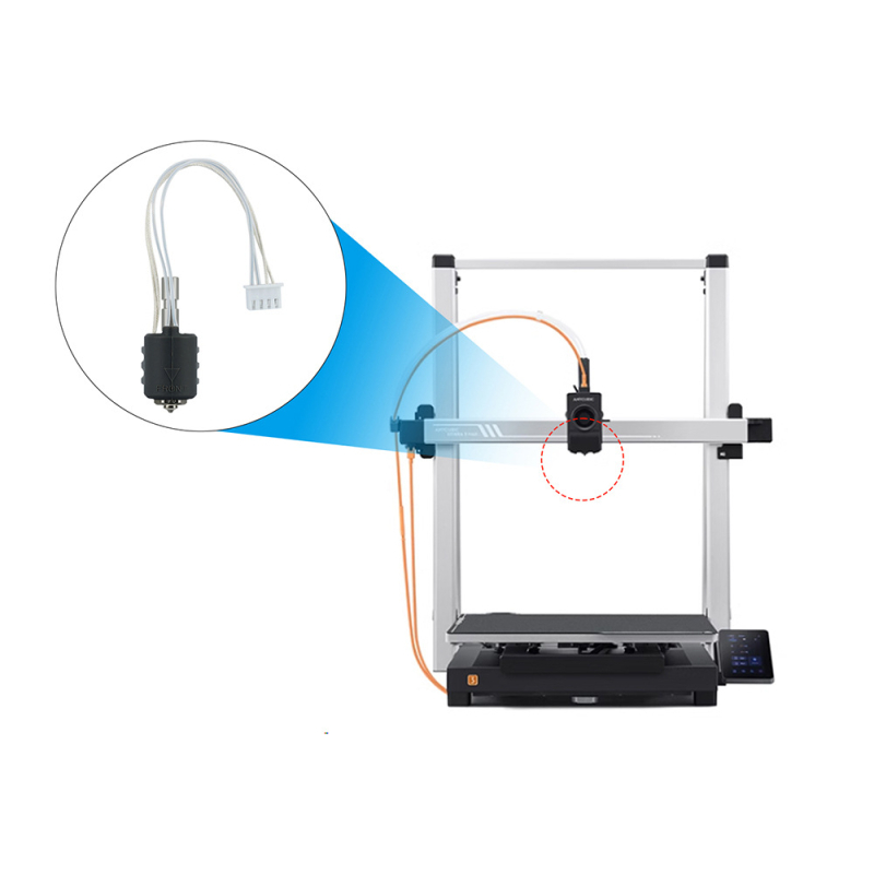 3D принтер аксесоари - керамичен нагревателен блок за гореща глава, интегриран дизайн и накрайник от закалена стомана за Z-view cube Kobra3Max