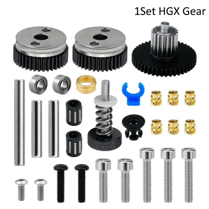 3D принтер екструдер HGX-LITE с цял метален корпус, редуктор и закалени стоманени зъби (модел Hgx extruder)