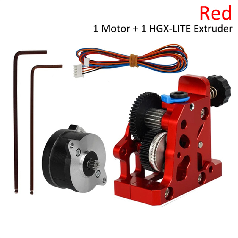 3D принтер екструдер HGX-LITE с цял метален корпус, редуктор и закалени стоманени зъби (модел Hgx extruder)