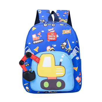 Levehető gyerek hátizsák autó mintával, uniszex, nylon anyag, bővíthető kialakítás, görbe vállpántok