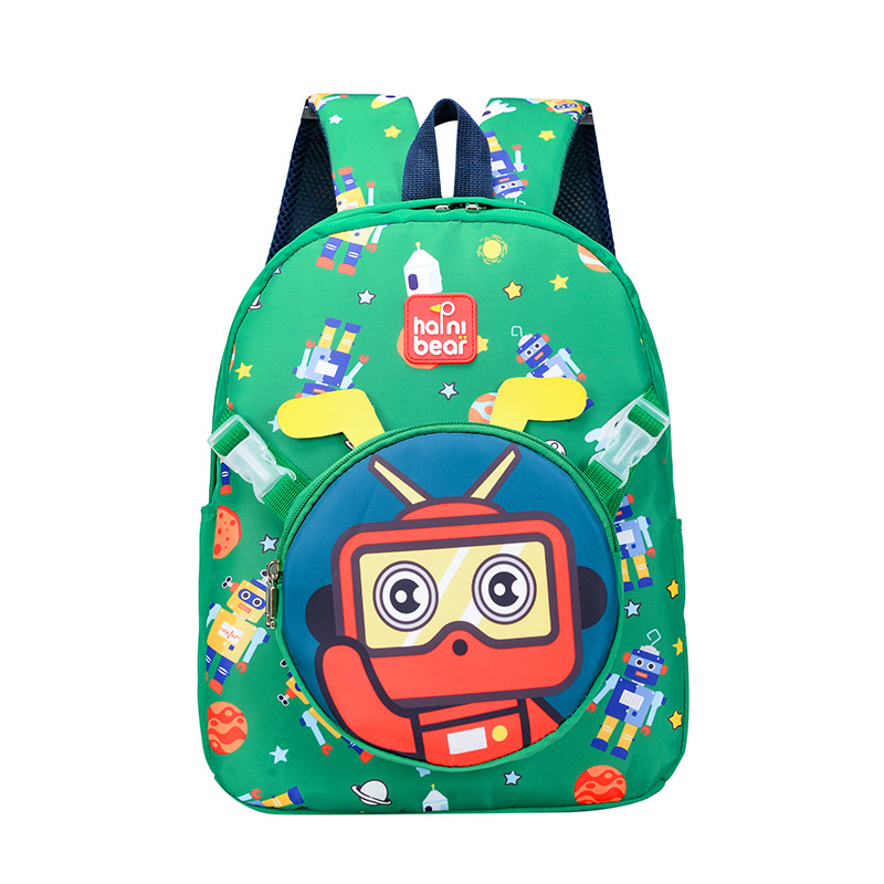 Levehető gyerek hátizsák autó mintával, uniszex, nylon anyag, bővíthető kialakítás, görbe vállpántok