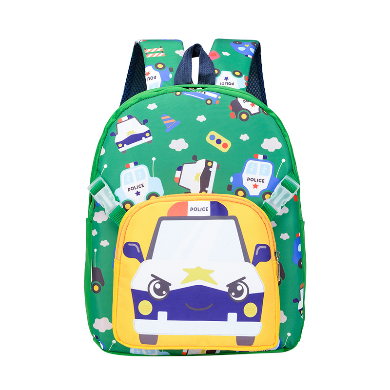 Levehető gyerek hátizsák autó mintával, uniszex, nylon anyag, bővíthető kialakítás, görbe vállpántok