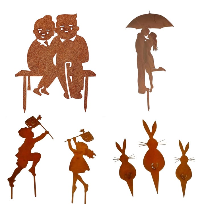 Kovácsoltvas kertdísz modern minimalist stílussal, virágtartó betéttel