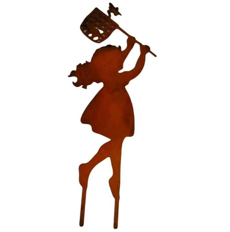 Kovácsoltvas kertdísz modern minimalist stílussal, virágtartó betéttel