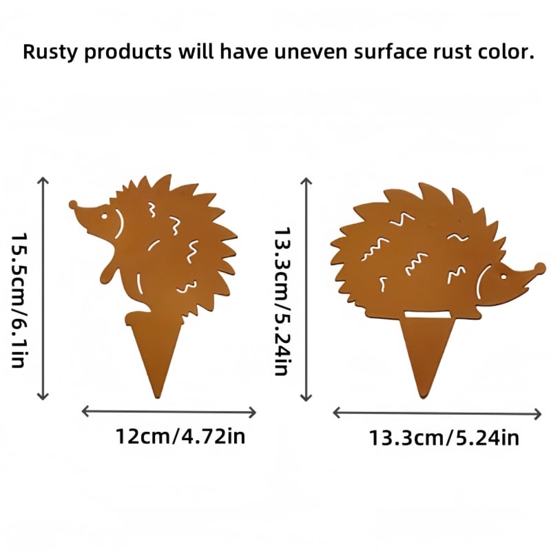 Fém állatsziluett dekoráció: bagoly, gomba, mókus, sündisznó – kültéri kerthez
