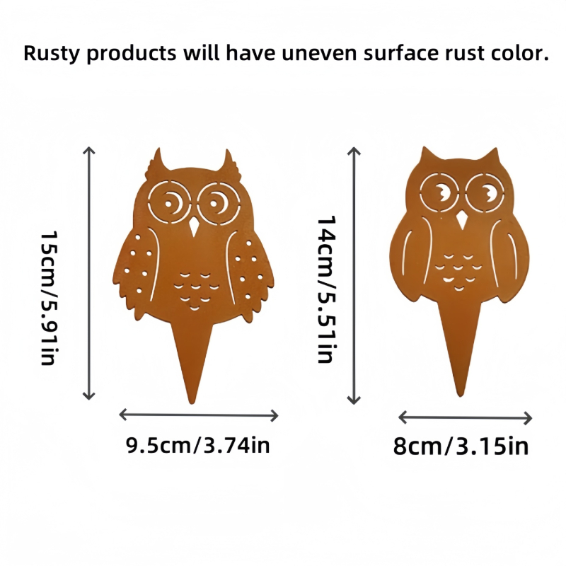 Fém állatsziluett dekoráció: bagoly, gomba, mókus, sündisznó – kültéri kerthez
