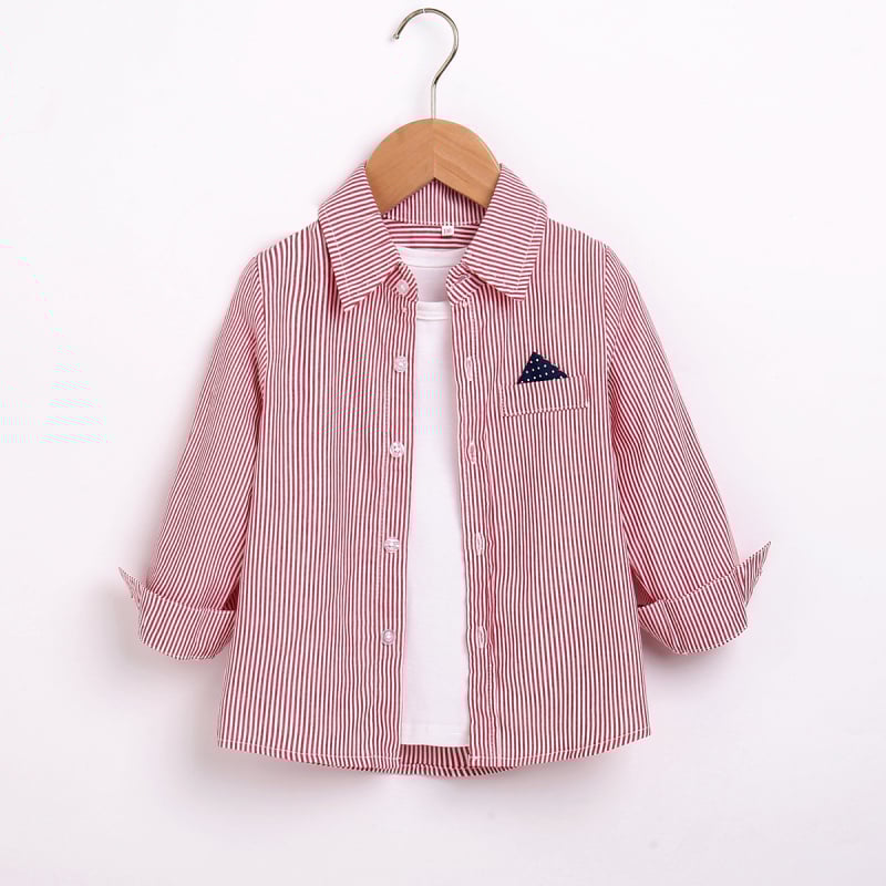 Gyerekeknek szóló ing, kockás (hosszú ujjú; 80% pamut; koreai stílus; 3–8 évesek)