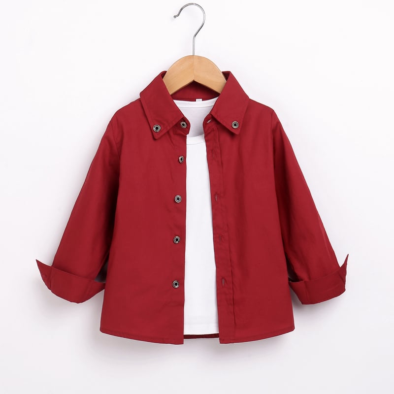 Gyerekeknek szóló ing, kockás (hosszú ujjú; 80% pamut; koreai stílus; 3–8 évesek)