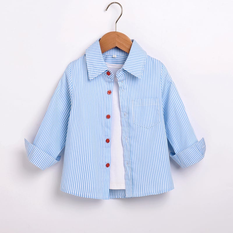 Gyerekeknek szóló ing, kockás (hosszú ujjú; 80% pamut; koreai stílus; 3–8 évesek)