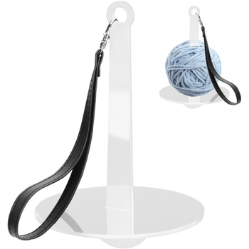 Преносим държач за прежда за китката с кожена гривна и въртяща се стойка за топки прежда (Материал: акрилно дърво; Марка: On the dragon; Подходящ за подарък: сватба, рожден ден, фестивал, нов дом; Без печат на лого)