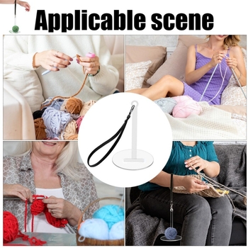 Преносим държач за прежда за китката с кожена гривна и въртяща се стойка за топки прежда (Материал: акрилно дърво; Марка: On the dragon; Подходящ за подарък: сватба, рожден ден, фестивал, нов дом; Без печат на лого)