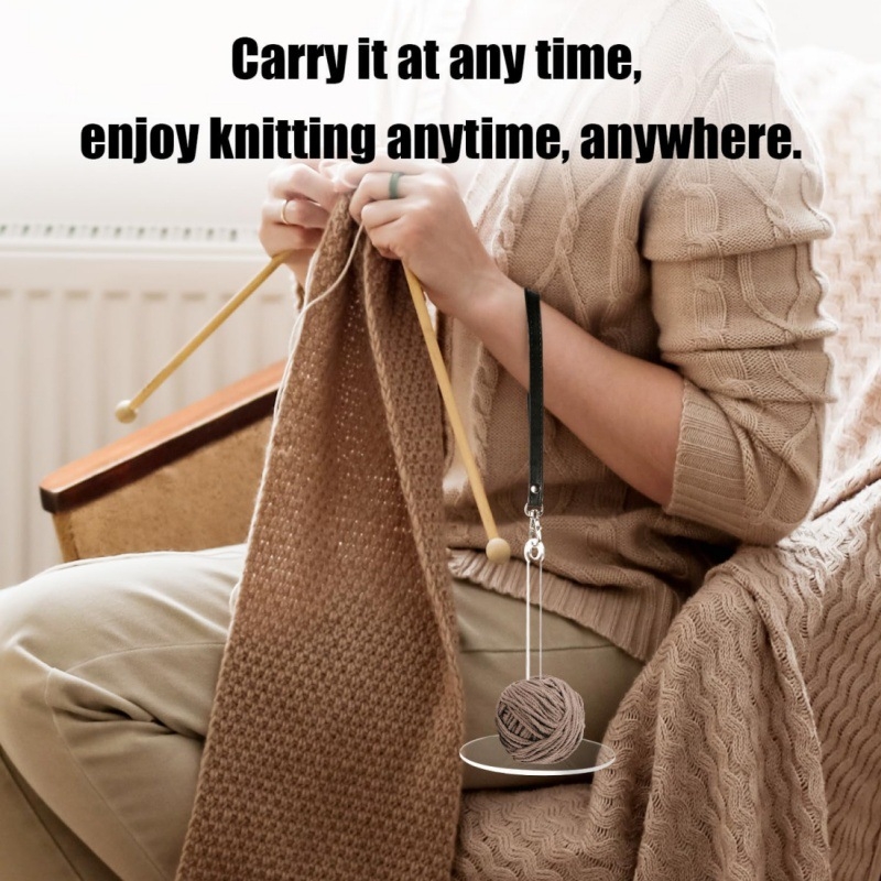 Преносим държач за прежда за китката с кожена гривна и въртяща се стойка за топки прежда (Материал: акрилно дърво; Марка: On the dragon; Подходящ за подарък: сватба, рожден ден, фестивал, нов дом; Без печат на лого)