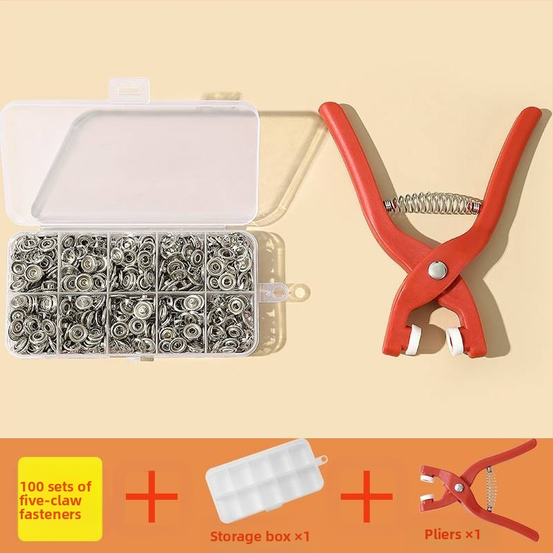 Penkių nagų spaudos diegimo rinkinys - rankinės presavimo replės be siuvimo - kasdienėms kelnioms - daugiafunkcinė paslėpta sagtis