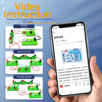 Liuxin Комплект за научни експерименти за четвърти клас — физика и електричество, прости вериги (серия и паралелно), обучително пособие