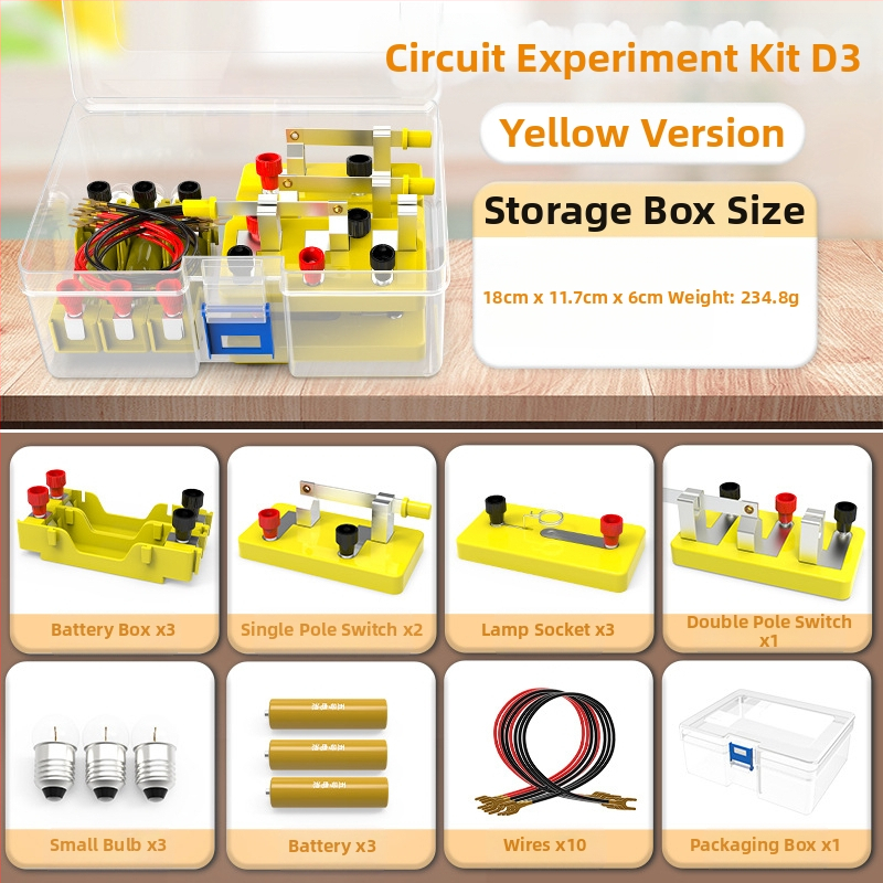Liuxin Комплект за научни експерименти за четвърти клас — физика и електричество, прости вериги (серия и паралелно), обучително пособие