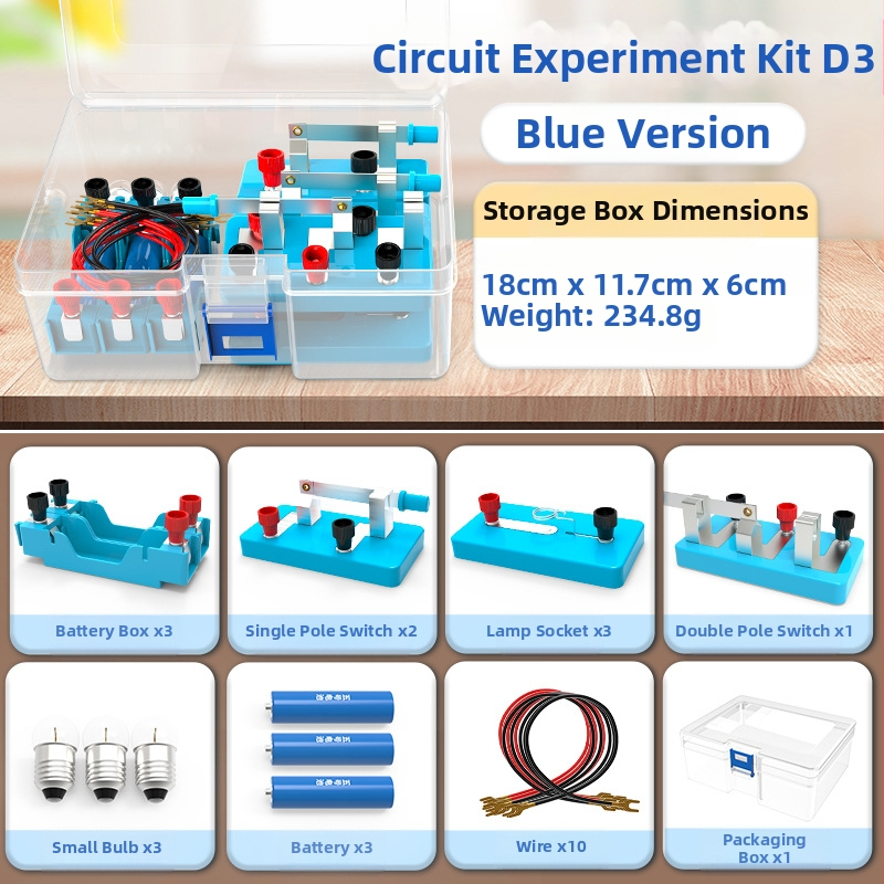 Liuxin Комплект за научни експерименти за четвърти клас — физика и електричество, прости вериги (серия и паралелно), обучително пособие