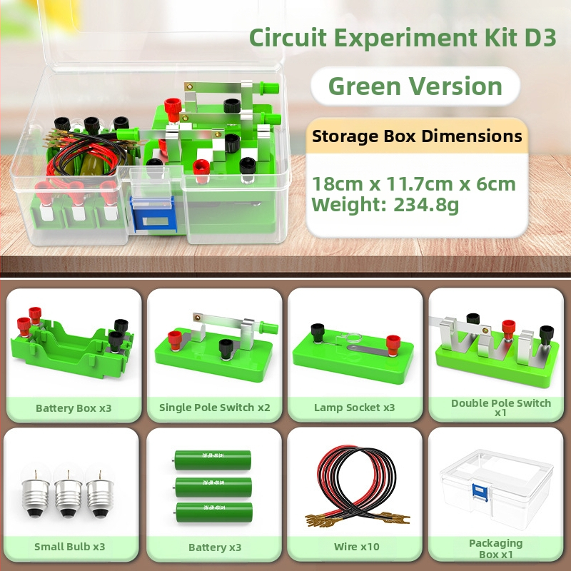 Liuxin Комплект за научни експерименти за четвърти клас — физика и електричество, прости вериги (серия и паралелно), обучително пособие
