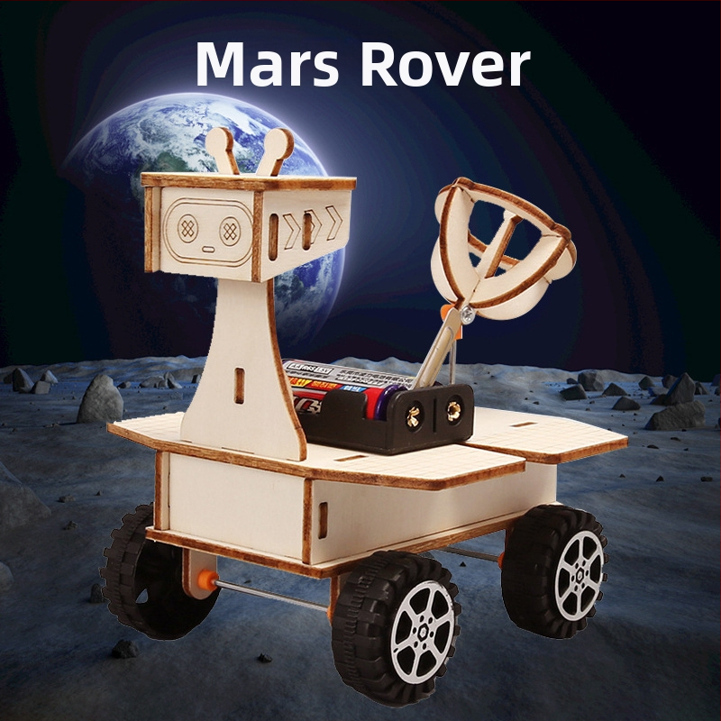 Аерокосмичен модел — дървен, електрически, подходящ за DIY, мултифункционална образователна играчка по физика за ученици в началното училище (7-14 години)